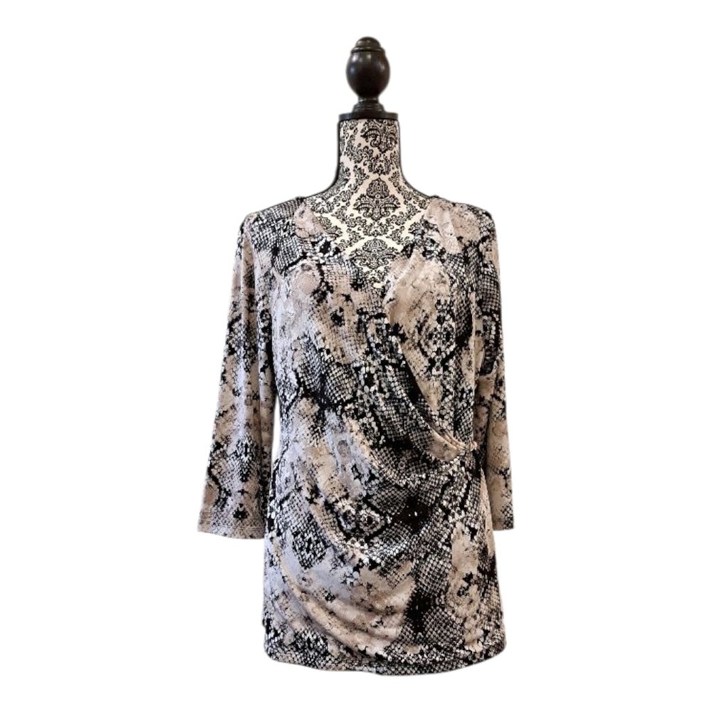 Style & Co wrap blouse animal Print 3/4 sleeve size XL